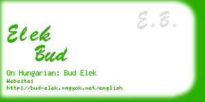 elek bud business card